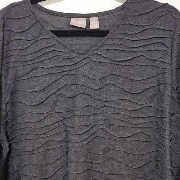 Chico textured top chico size 3 = size large - Picture 2 of 14